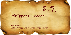 Pöpperl Teodor névjegykártya